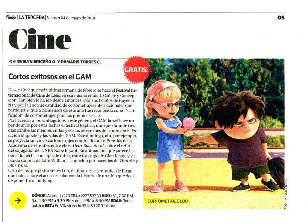 Cortos exitosos en el GAM | Centro Gabriela Mistral